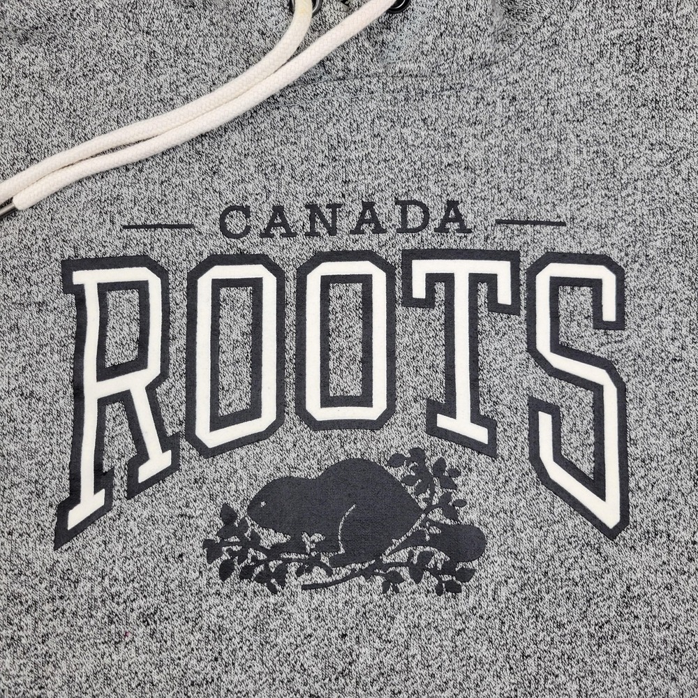 Roots Canada Hoodie Womens Small Pullover Sweatshirt Beaver Cotton Blend